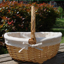 将图片加载到图库查看器,Wicker Basket Picnic Basket Gift Empty Oval Willow Woven Basket Easter Large Storage Wine Basket